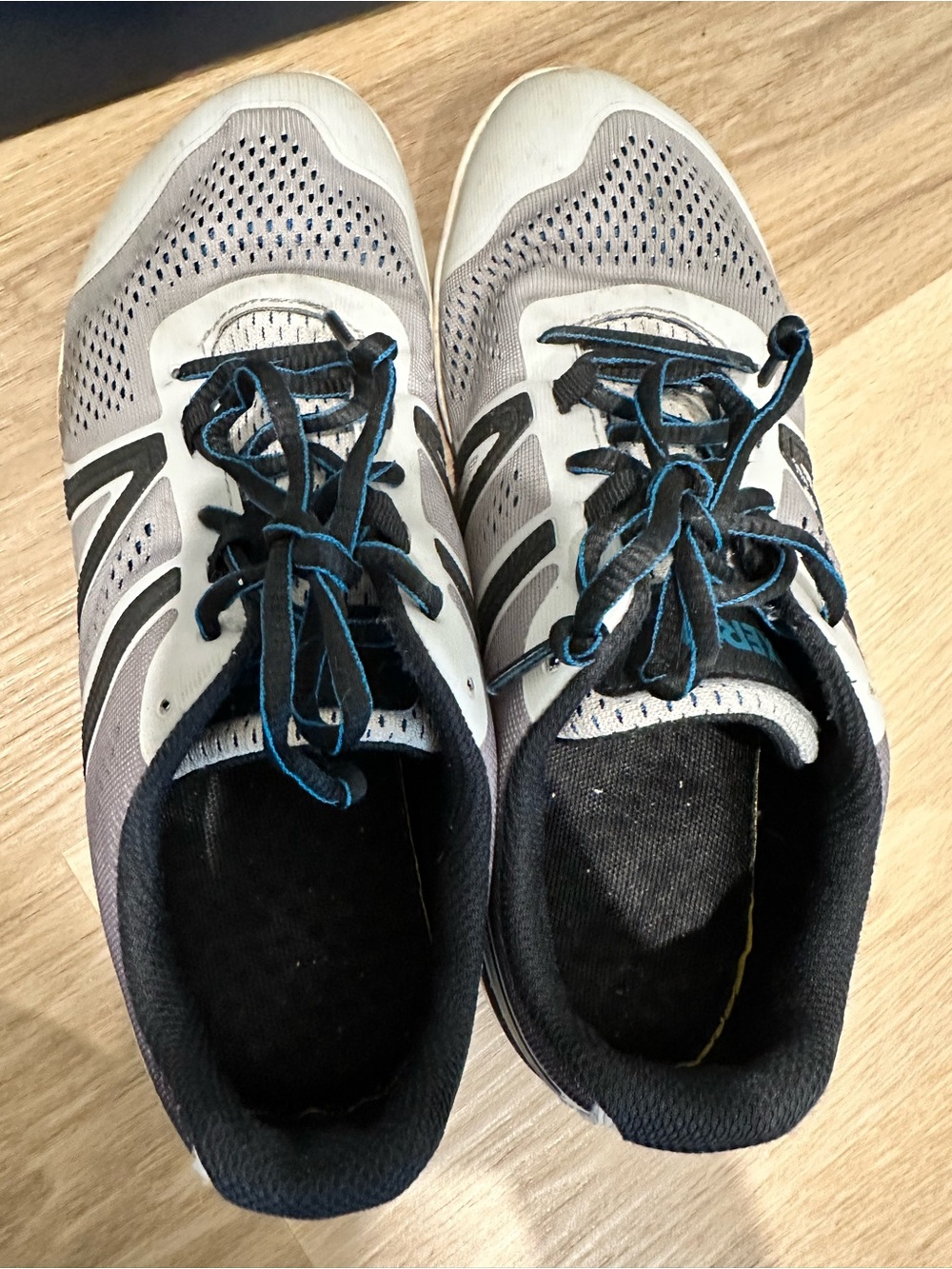 Men’s Xero Grey and Black Athletic Sneakers with Blue Accents